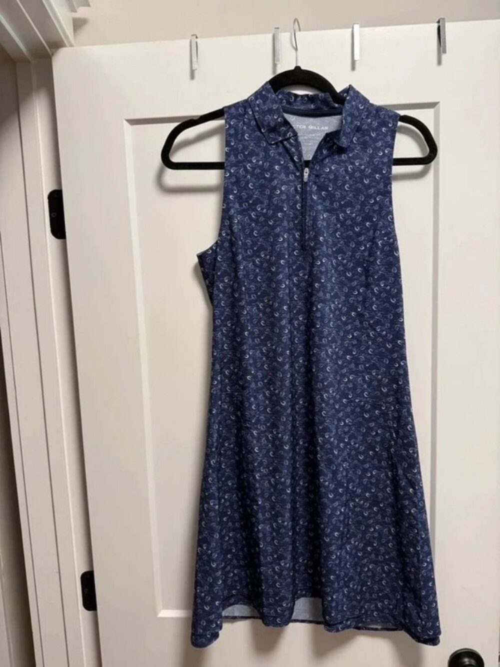 Peter Millar Sleeveless Golf Dress - Navy Paisley, Size S